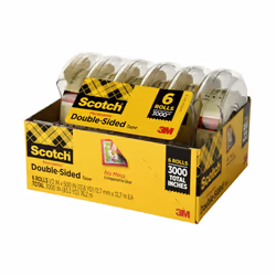 Scotch Double Sided Tape Trusted Favorite Engineered for Office and Home Use 1/2 x 500 Inches 6 Dispensers/Pack 6137H-2PC ...