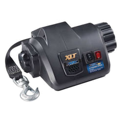 Fulton 500620 XLT Powered Electric Boat Trailer Winch with 15 Foot Winch Strap with Hook  7 000 lbs Capacity  Wireless Remote I