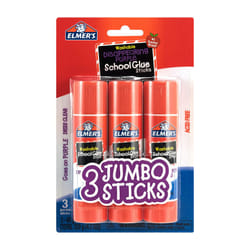 Elmer's Disappearing Purple School Glue Sticks  Washable  Jumbo Size  40 Grams  3 Count