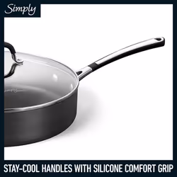 Calphalon 10-Piece Non-Stick Kitchen Cookware Set  Black Pots & Pans with Stay-Cool Stainless Steel Handles  Hard-Anodized Aluminum for Even Heating