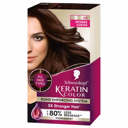 Schwarzkopf Keratin Color Permanent Hair Color  4.6 Intense Cocoa  1 Application - Salon Inspired Permanent Hair Dye  for up  ...