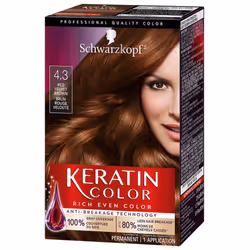 Schwarzkopf Keratin Color Permanent Hair Color Cream 4.3 Red Velvet Brown