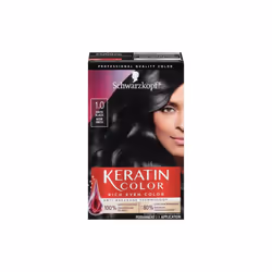 Schwarzkopf Keratin Color Permanent Hair Color Cream, 1.0 Black Onyx