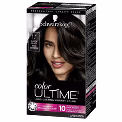 Schwarzkopf Color Ultime Hair Color  1.1 Raven Black  1 Application - Permanent Black Hair Dye for Vivid Color Intensity and  ...