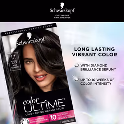 Schwarzkopf Color Ultime Hair Color  1.1 Raven Black  1 Application - Permanent Black Hair Dye for Vivid Color Intensity and Fade-Resistant Shine up t