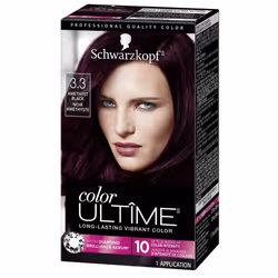 Schwarzkopf Color Ultime Hair Color  3.3 Amethyst Black  1 Application - Permanent Black Hair Dye for Vivid Color Intensity a ...