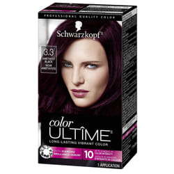 Schwarzkopf Color Ultime Hair Color  3.3 Amethyst Black  1 Application - Permanent Black Hair Dye for Vivid Color Intensity and Fade-Resistant Shine u