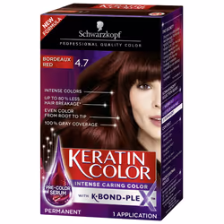 Schwarzkopf Keratin Color Anti-Age Hair Color Cream 4.7 Bordeaux Red (Packaging May Vary)