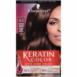 Schwarzkopf Keratin Color Permanent Hair Color Cream  4.5 Medium Golden Brown