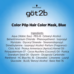 Got2B Color Pop Semi-Permanent Hair Color Mask  Blue  5.1 oz