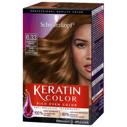 Schwarzkopf Keratin Color Permanent Hair Color Cream  6.33 Light Gold Brown  1 Kit