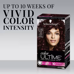 Schwarzkopf Color Ultime Hair Color  5.89 Radiant Plum  1 Application - Permanent Red Hair Dye for Vivid Color Intensity and Fade-Resistant Shine up t