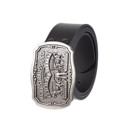 Levi's Men's Leather Belt With Antiqued Buckle Black 36