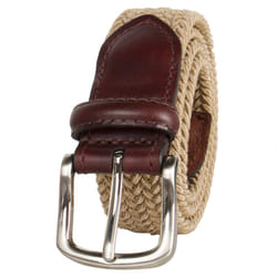 Dockers Men's Big Boys' Braided Elastic-Web Stretch Belt Khaki