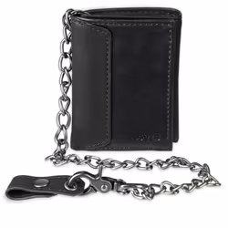 Levi's Men's Trifold Wallet - Sleek and Slim Includes ID Window and Credit Card Holder Black with Chain