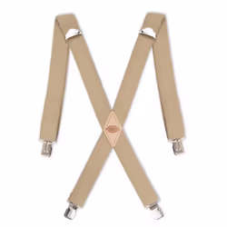 Dickies Men's 1-1/4 Solid Straight Clip Suspender  Beige  One Size