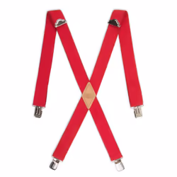 Dickies Men's 1-1/4 Solid Straight Clip Suspender Red One Size