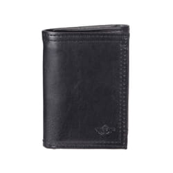 Dockers Men's Coated LeatherExtra Capacity Trifold Wallet  Rfid-blocking  Black  One Size