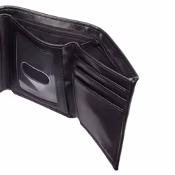 Dockers Men's Coated LeatherExtra Capacity Trifold Wallet  Rfid-blocking  Black  One Size