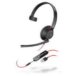 POLY Blackwire 5210, Wired, Office/Call center, 20 - 20000 Hz, 125.4 g, Headset, Black