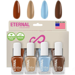 Eternal Nail Polish Set 4 Piece Kit: Long Lasting  Quick Dry and Cruelty Free. Made in USA - 0.46 Fluid Ounces Each (Cote D' Azur)