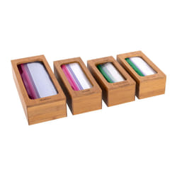Seville Classics Bamboo Premium Organizer Storage Bins for Kitchen Silverware  Pantry  Closet  Office Desk  Pens  Utensils  Makeup  K Cup  Bamboo  Bag