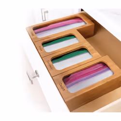 Seville Classics Bamboo Premium Organizer Storage Bins for Kitchen Silverware  Pantry  Closet  Office Desk  Pens  Utensils  Makeup  K Cup  Bamboo  Bag