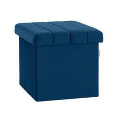 Seville Classics Cushioned Fabric Ottoman Hidden Storage Chest Footrest Chair  Padded Seat for Bedroom  Dorm  Loft  Living Room  Entryway  Hallway  Bl