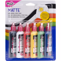 TULIP 17581 Dimensional Metallic Fabric Paint 6-Pack (Matte)