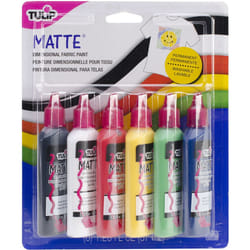 TULIP 17581 Dimensional Metallic Fabric Paint  6-Pack (Matte)