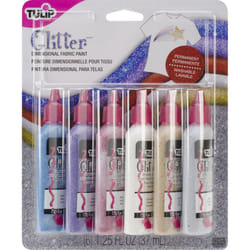 6pc Tulip Glitter Dimensional Fabric Paint