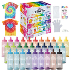 Tulip One-Step Tie Dye Ultimate Summer Bundle  Classroom Pack  Tie Dye Party Supplies  Durable Results - Includes 30 Bottles  Comes with Easy Techniqu