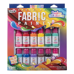 TULIP Soft Paint Kits 44887 Sfpt Multi 1Oz 12Pk Rainbow Color Collection 1 Fl Oz (Pack of 12) As Detailed