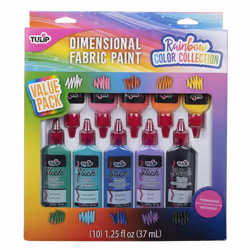 TULIP Dimensional Paint Kits 44889 Dfpt Multi 1.25Oz 10Pk Rainbow Color Collection 1.25 Fl Oz (Pack of 10) As Detailed