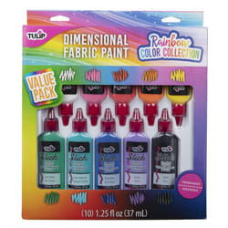 TULIP Dimensional Paint Kits 44889 Dfpt Multi 1.25Oz 10Pk Rainbow Color Collection  1.25 Fl Oz (Pack of 10)  As Detailed