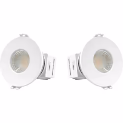 FEIT Twin Pack LED Fire-Rated Downlight with 3-Colour Temperatures White Bezel