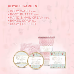 Royale Garden Rose, Poppy & Vanilla Luxury Pamper Keepsake Tin Gift Set - Vegan Friendly (Pack of 1)