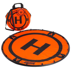 Hoodman Drone Landing Pad fits dji mini 3 pro, dji mini 2, dji mavic 3, 3-Foot Diameter, Durable, Weighted-No Stakes Required-high visibility-orange/