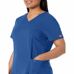 Dickies Women's Xtreme Stretch V-Neck Scrubs Shirt  Royal  X-Small