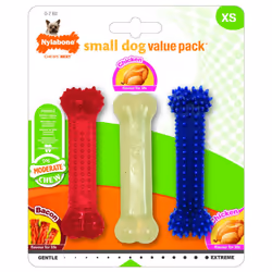 Nylabone Moderate Chew Triple Pack Bacon/chicken Xsmall
