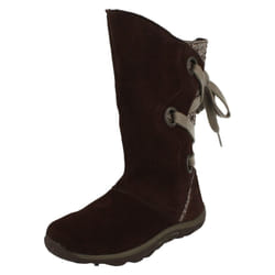 ) Girls Merrell Tie Back Mid Calf Length Boots Jungle Moc Lace - UK 11 Child, Espresso (Brown