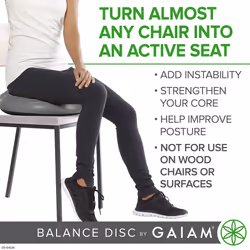 Gaiam Balance Disc Wobble Cushion Stability Core Trainer For Home Or Office Desk Chair & Kids Alternative Classroom Sensory Wiggle Seat - Grey   16 In