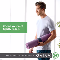 Yoga Mat Strap Slap Band - Keeps Your Mat Tightly Rolled and Secure with One Snap - Strong Clasp for Yoga Mat Storage and Travel - Fits Most Size Mats