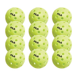 FILA Accessories Outdoor Pickleball Balls - Pickleball Set  Regulation Size Outdoor Pickleballs with 40 Holes (Lime Green)  Pack of 12