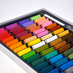Mungyo Non Toxic Square Chalk  Soft Pastel  64 Pack  Assorted Colors (