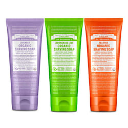 Dr. Bronner's - Organic Shaving Soap Variety Pack - Lavender  Tea Tree  & Lemongrass  Certified Organic  Sugar & Shikakai Powder  Moisturizes  Use on