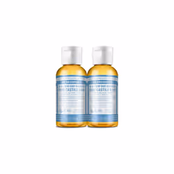 Dr. Bronner's - Pure-Castile Liquid Soap Baby Unscented 2 ounce 2-Pack - Made with Organic Oils 18-in-1 Uses: Face Body ...