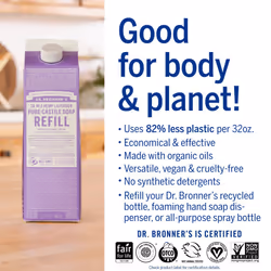Dr. Bronner's Pure-Castile Liquid Soap Refill Lavendar 32oz, Pack of 2