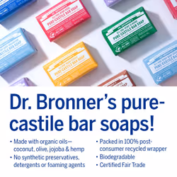 Dr. Bronner's - Pure-Castile Bar Soap (Baby Unscented  5 ounce) - Made with Organic Oils  For Face  Body and Hair  Gentle for Sensitive Skin and Babie