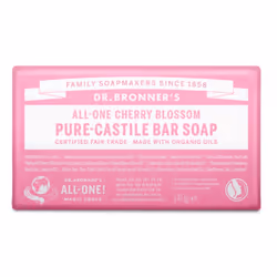 Dr Bronner's Cherry Blossom Pure-Castile Bar Soap, Made with Organic Ingredients and Pure Essential Oils, Used for Face, Body ...
